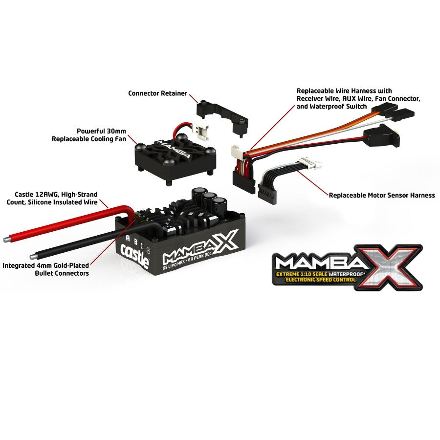 MAMBA X, 25.2V WP ESC, 8A PEAK BEC, DATALOGGING